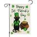 Welcome St. Patrick s Day Gard Flag 12x18 Double Sided Burlap Small Lucky Shamrock Cat Yard Flag Mini Irish Home Outside