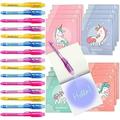 Invisible Ink Pen and Notebook Pack of 16 Unicorn Party Favors for Kids | Spy Pen Unicorn Birthday Party Supplies Prizes for Kids | Magic Pen Birthday Party Favors Prizes for Students