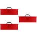 3pcs Multifunction Portable Tool Box Portable Steel Tool Box Steel Hip Roof Tool Box with Metal Closure Red