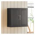 MOWENTA Black Kitchen Bathroom Wall Cabinet Garage or Laundry Room Wall Storage Cabinet Black Stipple Linen Tower Bath Cabinet Cabinet with Shelf