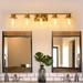 2 Pack Brushed Gold Sconces Wall Lighting Set of 2 for Bedroom Bathroom Wall Lights Fixtures Clear Globe Glass Lamp 1698-1-JS