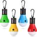LED Camping Tent Light Portable Emergency Bulb Waterproof Battery Operated with Hook Super Bright for Hiking Party Camping Fishing Power Outages (4 Packs Multicolor)