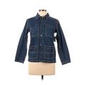 Gap Denim Jacket: Below Hip Blue Solid Jackets & Outerwear - Women's Size X-Large