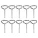 Uxcell 10pcs Dogging Hex Key Wrench 7/32 SAE Metal Dog Door Keys Spanner with T-Ring Full Loop Silver Tone