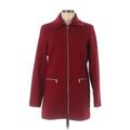 MICHAEL Michael Kors Wool Coat: Mid-Length Burgundy Solid Jackets & Outerwear - Women's Size Medium