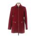 MICHAEL Michael Kors Wool Coat: Mid-Length Burgundy Solid Jackets & Outerwear - Women's Size Medium