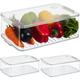 Organiseur de frigo, lot 3, avec couvercle et date, h x l x p : 10,5 x 21 x 33 cm, transparent