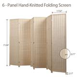 Carevas Portable Screen Office 6 Panel Room Office - Natural Panel Room Divider Private Portable Screen Room Divider Private Room Room Office Natural Bedroom Room Office Natural Bedroom