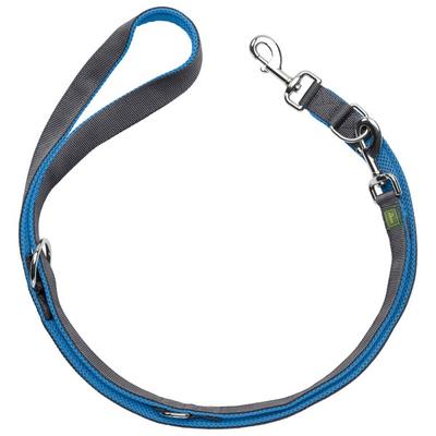 Hunter - Verstellbare Führleine Maldon - Hundeleine Gr Länge max. 200 cm - Breite 2,0 cm blau/grau
