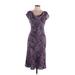 BCBG Paris Casual Dress - Midi Cowl Neck Short sleeves: Purple Dresses - Women's Size 12