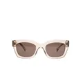 Tommy Hilfiger, Accessories, female, Beige, 51 MM, Square Beige Sunglasses with Brown Lenses