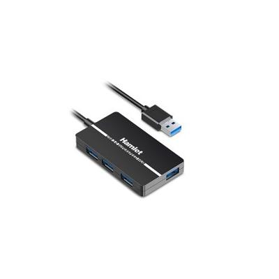 Hamlet XHUB-04U3P Schnittstellen-Hub USB 3.2 Gen 1 (3.1 Gen 1) Type-A 5000 Mbit/s Schwarz