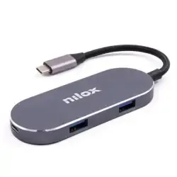 Nilox MINI DOCKING STATION HDMI 3USB PD Andocken USB 3.2 Gen 1 (3.1 1) Type-C Silber
