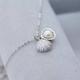 pc Unique Sweet Faux Pearl Shell Pendant FanShaped Clavicle Chain With Operable Pendant Korean Style AllMatch Necklace For Women Gift