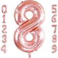 Inch Big Rose Gold Balloon Number Large Foil Helium Number Balloons Jumbo Giant Happy Birthday Party Decorations Huge Mylar Anniversary Party