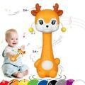 pc Cute Deer Shaped Rattle Drum Infant Handbell Teether Toys Perfect Gift For Newborn Babies Aged Years Random Color