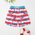 Young Boys Dolphin Printed Beach Shorts