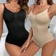 pcsSet Casual Bottom Hook Closure Waist Shaping Bodysuit Black And Nude
