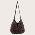 LightweightBusiness Casual Minimalist Crochet Bag Crocodile Pattern Leather Handbag Vintage Gradient Color Shoulder Bag Women Top Handle Satchel Purse