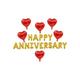 pcs HAPPY ANNIVERSARY Gold Banner with Heart Shaped Foil Balloon Anniversary Balloon Decoration