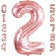 Inch Big Rose Gold Balloon Number Large Foil Helium Number Balloons Jumbo Giant Happy Birthday Party Decorations Huge Mylar Anniversary Party