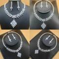 Exquisite Luxury Bridal Jewelry Set Copper Plated With Crystal Necklace And Earrings Set HighEnd Fashion Accessories