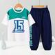 Boys Letter Graphic Colourblock Tee Joggers Set