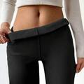 Drawstring Waist Thermal Lined Leggings For Women