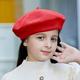 pc Girls Simple Stylish Solid Color Wool Beret Hat Suitable For Daily Wear Street Snap And Travel