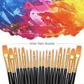 pcsSet Black Nylon Hair Watercolor Paint Brush Pen Set Learning DIY Oil Acrylic Painting Art Paint BrushesSupplies New Years GiftStudent Office Gif