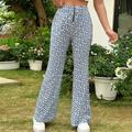 Casual Floral Pattern Flare Leg Pants For Vacation