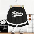 Toddler Boys Casual Sporty Printed Knit Shorts With Color Block Tape Detail