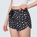 Star Print Drawstring Waist Shorts