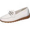 Mokassin WALDLÄUFER "H-LUCY", Damen, Gr. 6 (39), weiß, Glattleder, sportlich, Schuhe, Slipper, Komfortschuh, Freizeitschuh in Komfortweite H = sehr weit