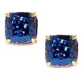 Kate Spade Jewelry | Kate Spade Brilliant Blue Glitter Squared Away Stud Earrings | Color: Blue/Gold | Size: Os