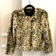 J. Crew Jackets & Coats | J Crew Fur Animal Print Cropped Jacket. Size Small. Worn Once. | Color: Black/Tan | Size: S