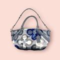 Coach Bags | Coach Sophia Madison Clover Luxury Satchel Purse Blue Gray Sateen Leather 15946 | Color: Blue | Size: Os