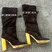 Gucci Shoes | Gucci Knee-Length Brown Suede Heeled Boots - Used | Color: Brown | Size: 8