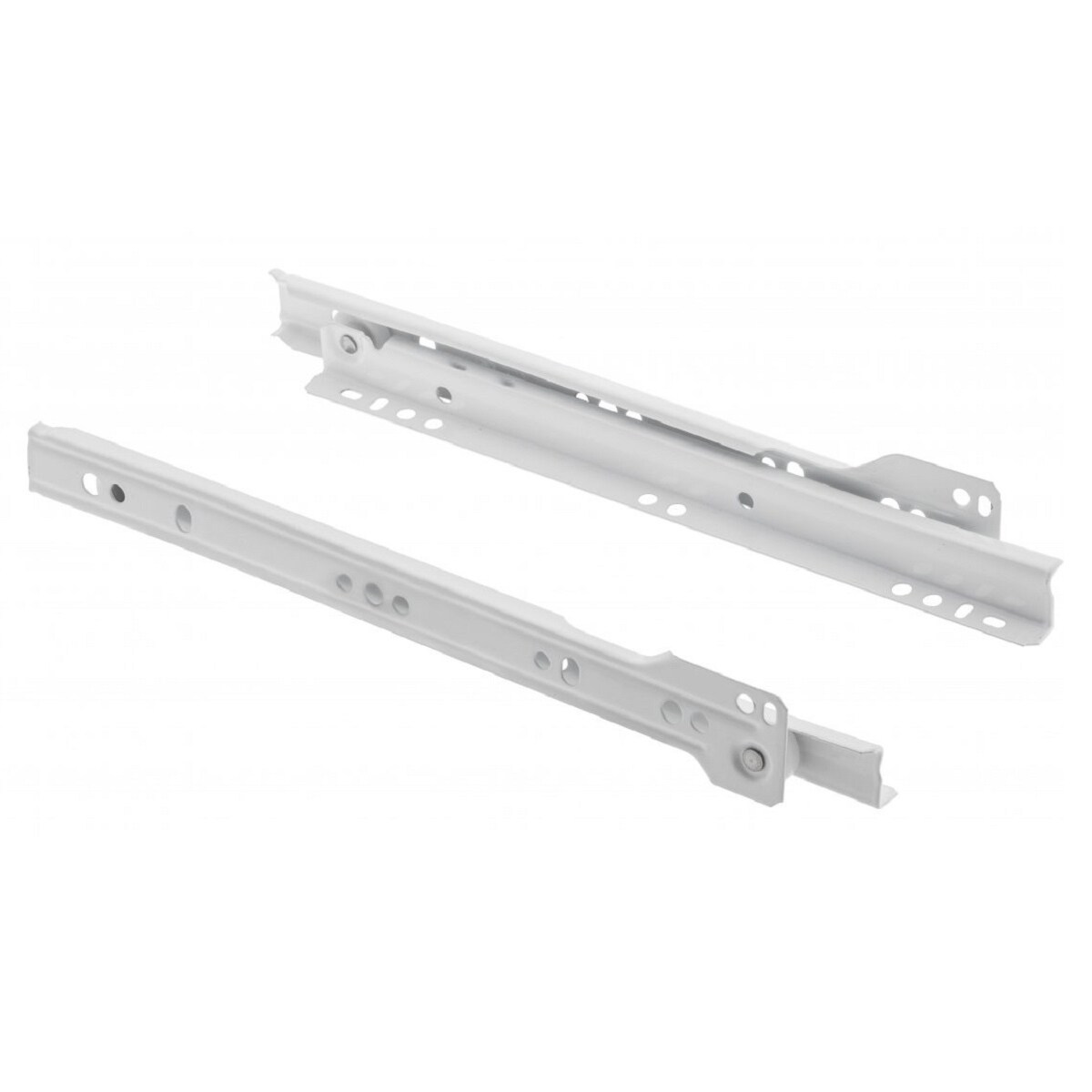 MS Beschläge 4-teilig Schubladenschienen Weiß Paar Rollschubführungen 20kg Traglast 450mm Image