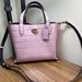 Coach Bags | Coach Crocodile-Embossed Brass Ice Purple Leather Willow Tote 24 | Color: Purple | Size: Os