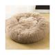 (Light Coffee, 60cm) Plush Donut Pet Bed For Dogs & Cats | Dog Basket