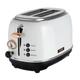 Tower Bottega T20016W 2 Slice Toaster, Stainless Steel, 810 W, White and Rose Gold