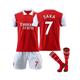 (SAKA 7, Kids 16(90-100CM)) 2223 Arsenal home With Socks Soccer Jersey