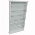 EXHIBIT - Solid Wood 6 Shelf Glass Wall Display Cabinet - White