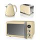 Swan Cream Retro Stylish Digital 20 Litre Microwave, 1.5 Litre Jug Kettle & 2 Slice Toaster