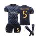 (5 numbers, #XS) 23/24 Real Madrid Away Soccer Jersey Set