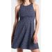 Athleta Dresses | Athleta Xl Santorini Thera Printed Shift Dress Allure Navy Sleeveless Stretch | Color: Blue/Gray | Size: Xl