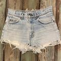 Levi's Shorts | Levi’s 29 (8/9) Vintage Orange Tab Denim Shorts Womens Cutoffs Frayed Distressed | Color: Blue | Size: 29