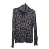 Anthropologie Sweaters | Anthropologie Womens Leopard Print Turtleneck Sweater Size Small Purple Pullover | Color: Purple | Size: S