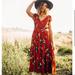 Free People Dresses | Free People “All I Got” Floral Tiered Pleated Maxi Dress Rust Red | Color: Red | Size: 0